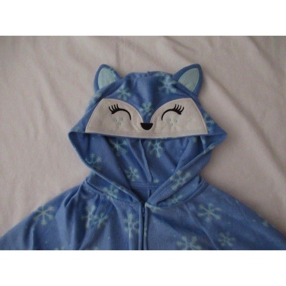 NEW One-Piece Pajamas Fleece Sz XS (6/6X) Blanket Sleeper Union Suit Hooded Fox - Picture 4 of 12